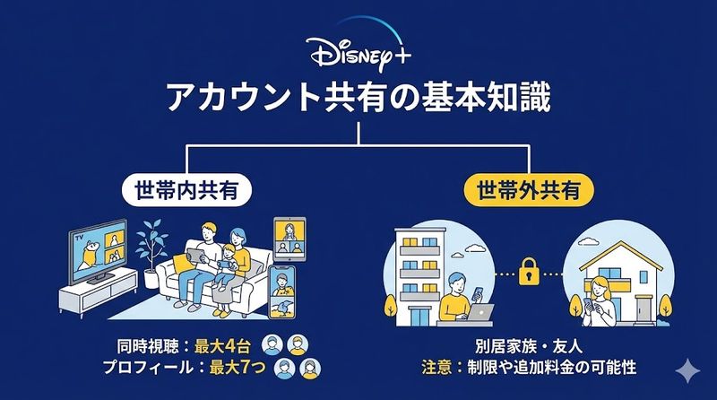 1. ディズニープラスのアカウント共有の基本知識
