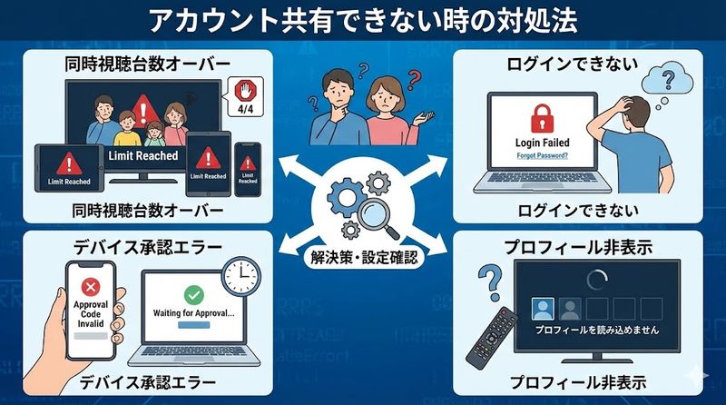 5. アカウント共有できない時の対処法