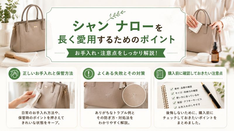 4. シャン ナローを長く使うためのお手入れ・注意点