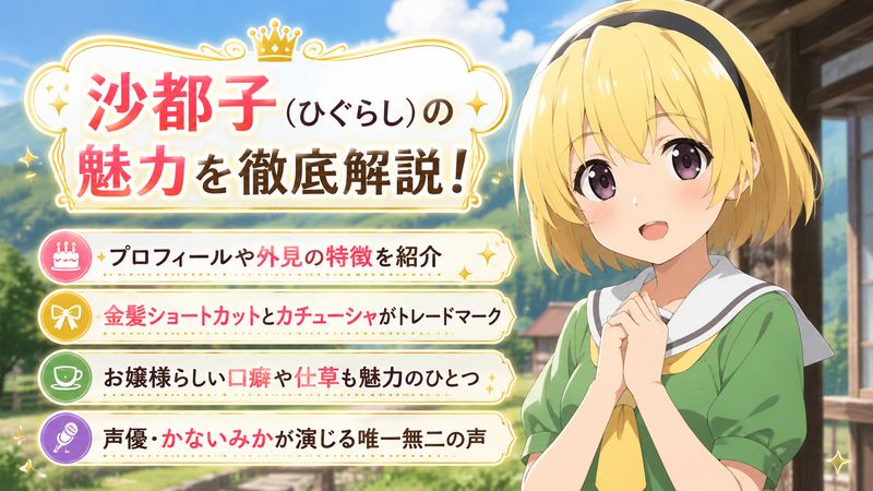 1.沙都子(ひぐらし)の基本プロフィールと外見