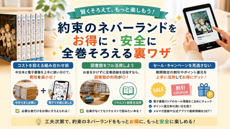 4.約束のネバーランドをお得に・安全に全巻そろえる裏ワザ