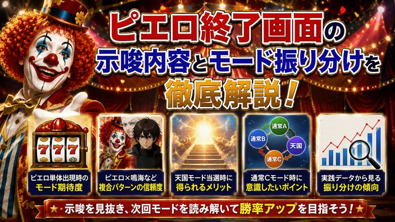 2.ピエロ終了画面の示唆内容とモード振り分け