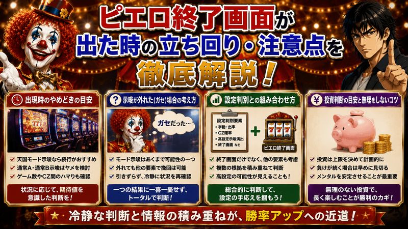 4.ピエロ終了画面が出た時の立ち回り・注意点
