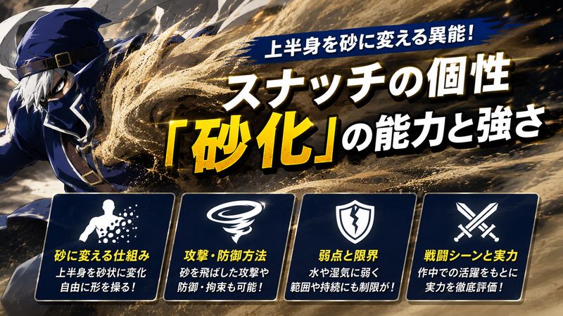 2.スナッチの個性「砂化」の能力と強さ