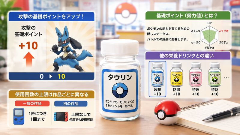 1.タウリンとは?ポケモンにおける効果を解説