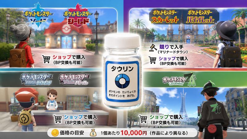 3.【作品別】タウリンの効果と入手方法