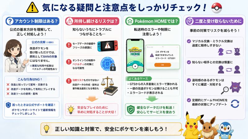 4.改造ポケモンに関するよくある疑問と注意点